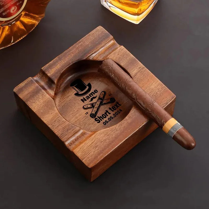 Simple Vintage Solid Wood Ashtray