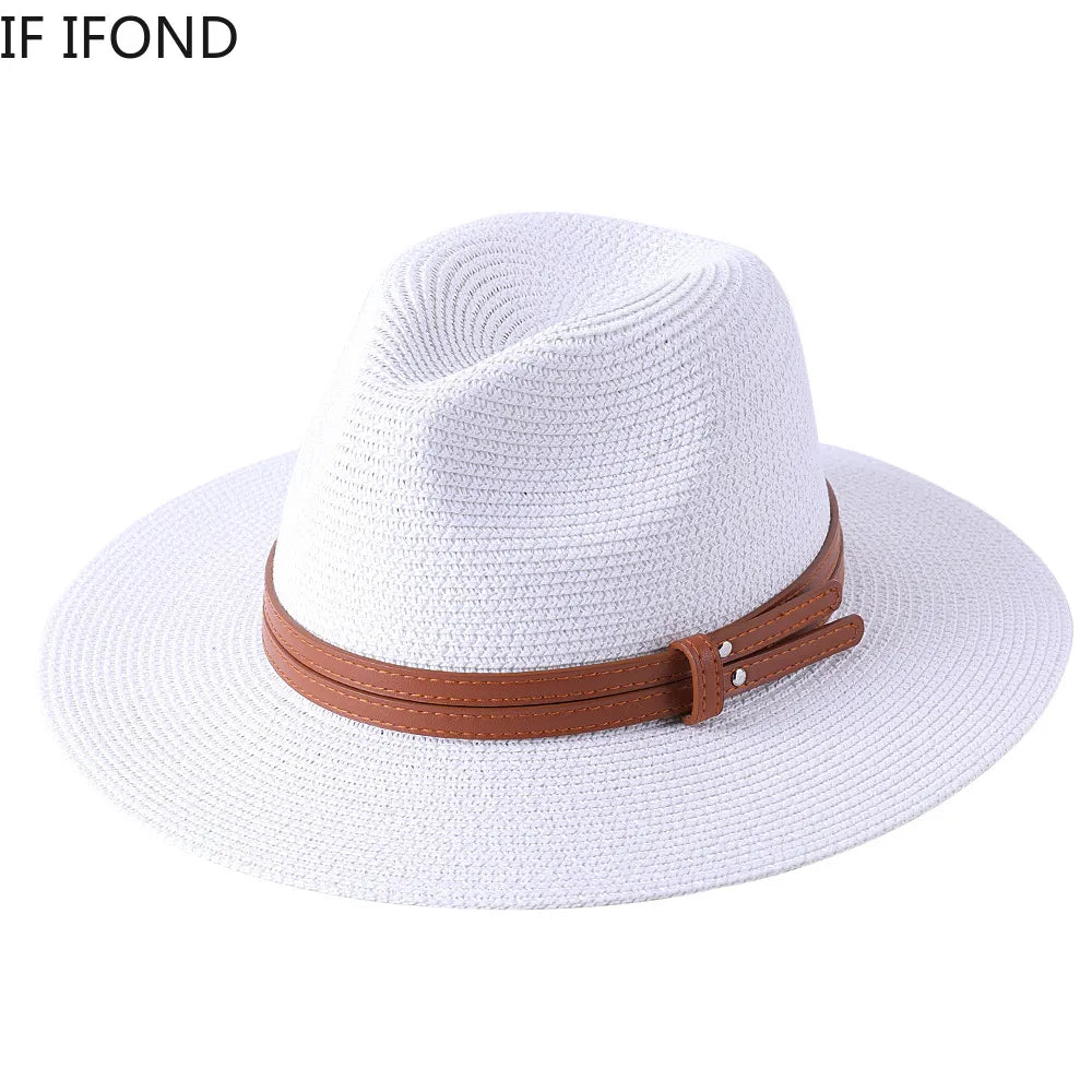 New Natural Panama Soft Shaped Straw Wide Brim Fedora