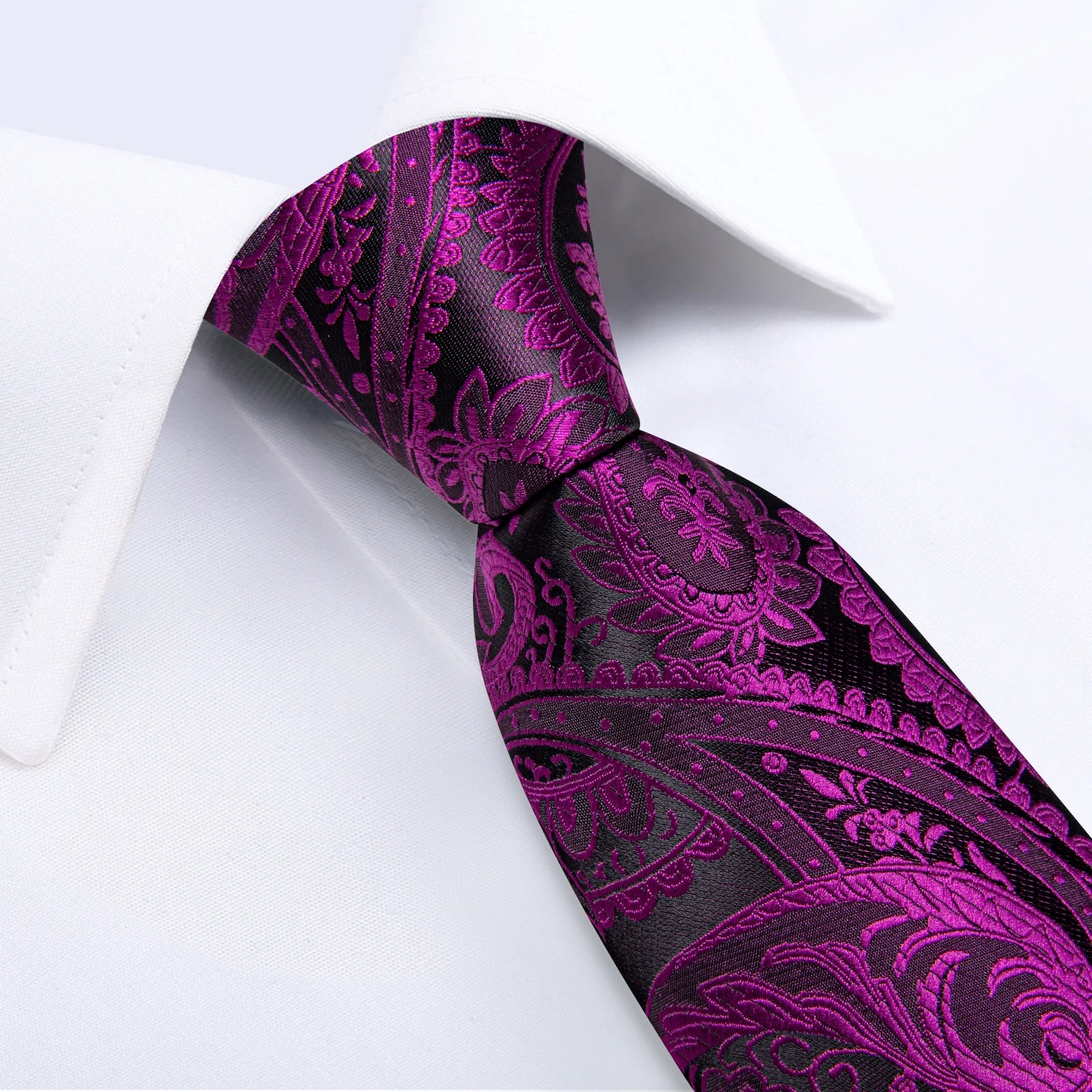 2024 New Silk Polyester Men's 8cm Tie Set with Pocket Square Cufflinks Wedding Party Groom Accessories Necktie Gift for Husband