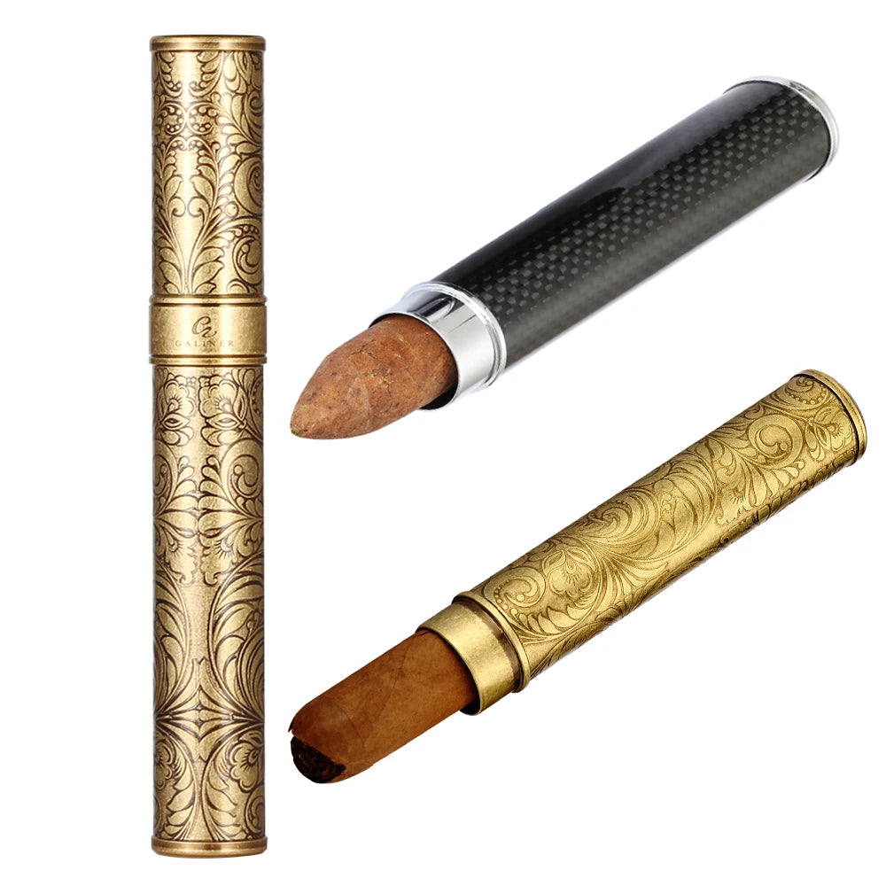 GALINER 1 Holder Cigar Tube Jar Portable Travel Storage Cigar Humidor Metal Smoking Accessories